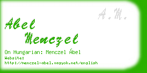 abel menczel business card